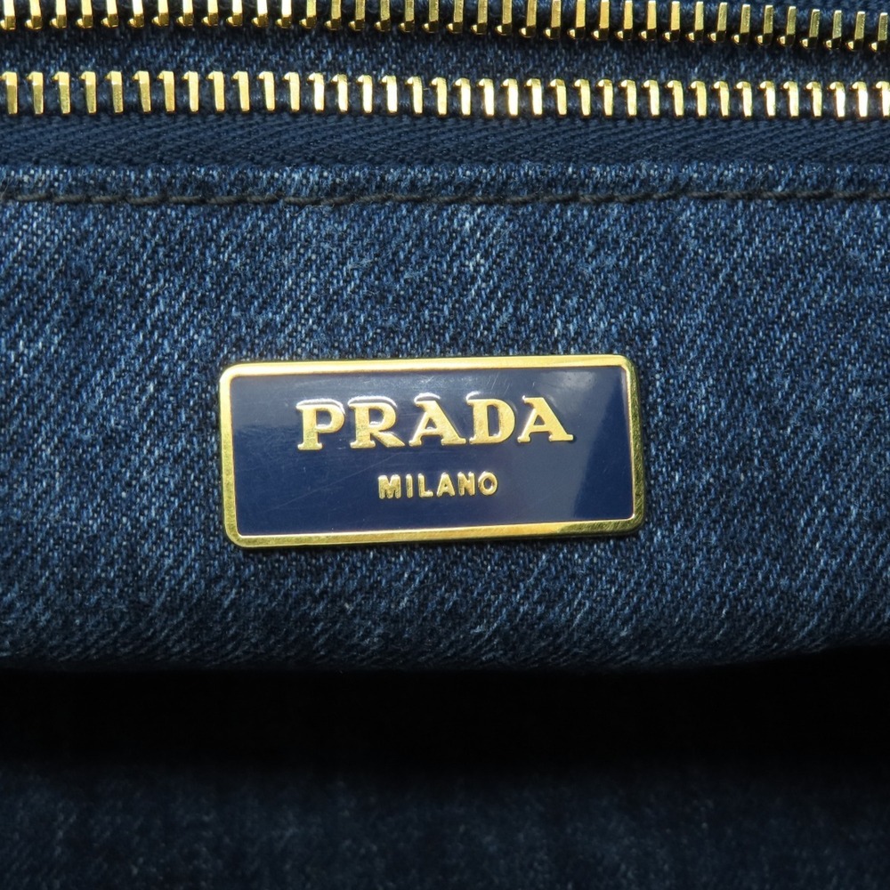 Prada B1877B Canapa Handbag Denim Women's PRADA - Picture 6 of 15